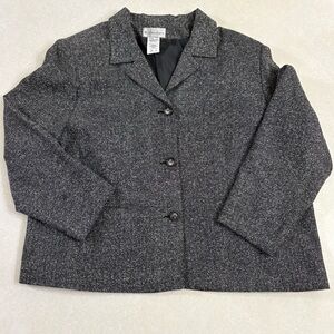 Dressbarn Woman Size 22 Tweed Blazer Button Front Jacket Career Office